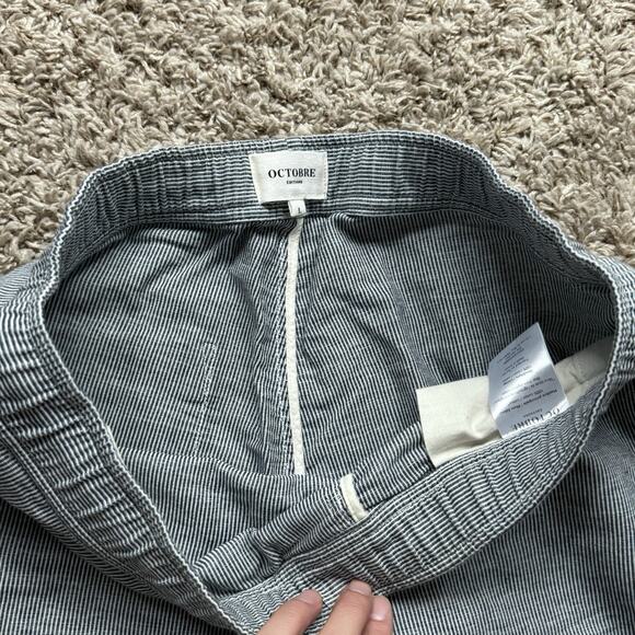 Octobre Editions Shorts Men’s Large Blue White Striped Drawstring Casual Pull On - Picture 3 of 6